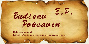 Budisav Popsavin vizit kartica